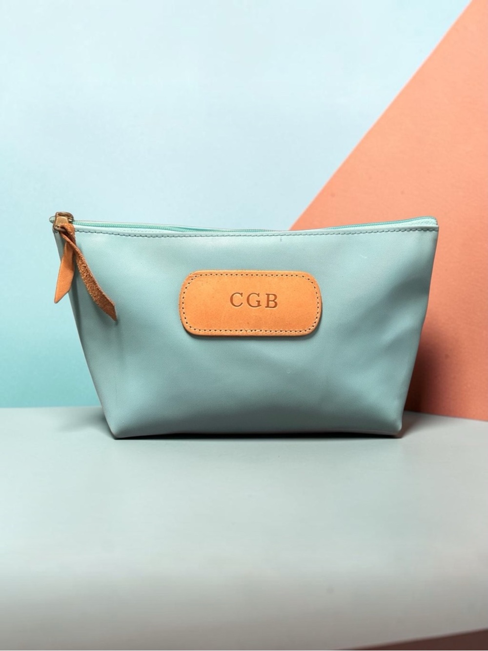 Jon Hart Design Grande Pouch in Ice Blue Coated Canvas